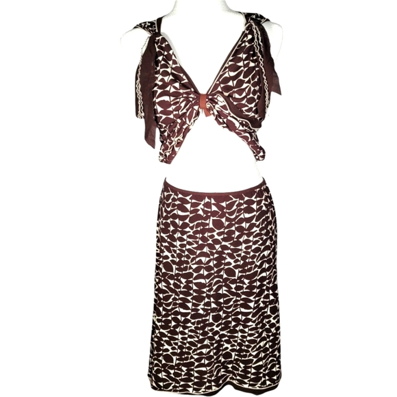 Max Studio Boho Convertible Crop Top and Asymmetrical Midi Skirt Medium - Picture 3 of 16